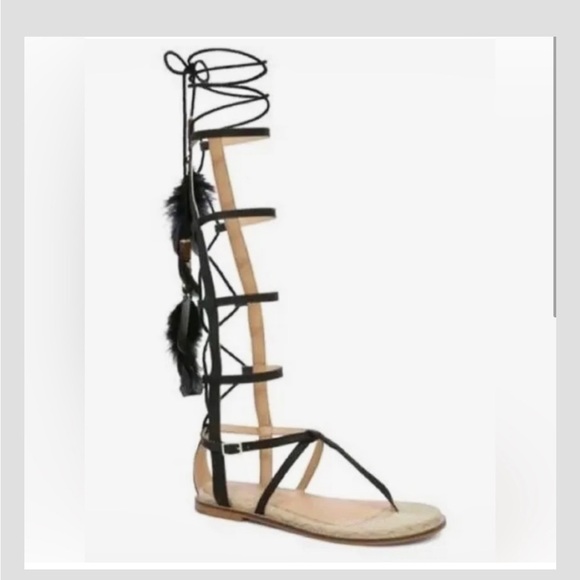 Aldo Black Gladiator Sandals with Intricate Straps - Picture 1 of 3
